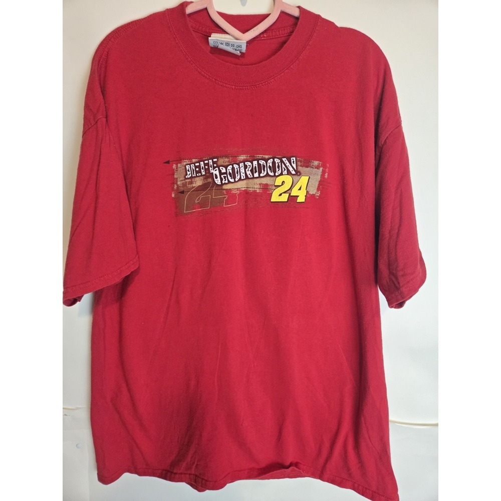 Vintage Y2k Nascar Jeff Gordon Xl T-shirt 24 DuPont Racing Winners Circle Red